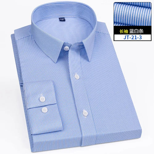 8XL Superfine Denier Bamboo Fiber Micro Elastic Formal Shirts for Men Plus Large Size Casual Slim Fit Long Sleeve Shirts for Men