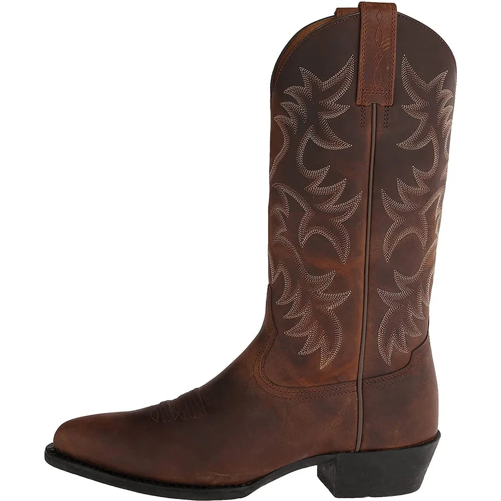 Men Women Mid-calf Boots Handmade Retro Western Cowboy Boots Leisure Casual Loafers Sneakers Riding Shoes Zapatos Hombres unisex