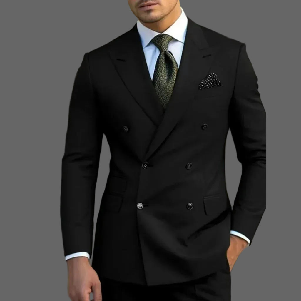 man 2 piece outfit set Pointed collar high-quality slim jackets men's suit with peak lapel for wedding Summer beach