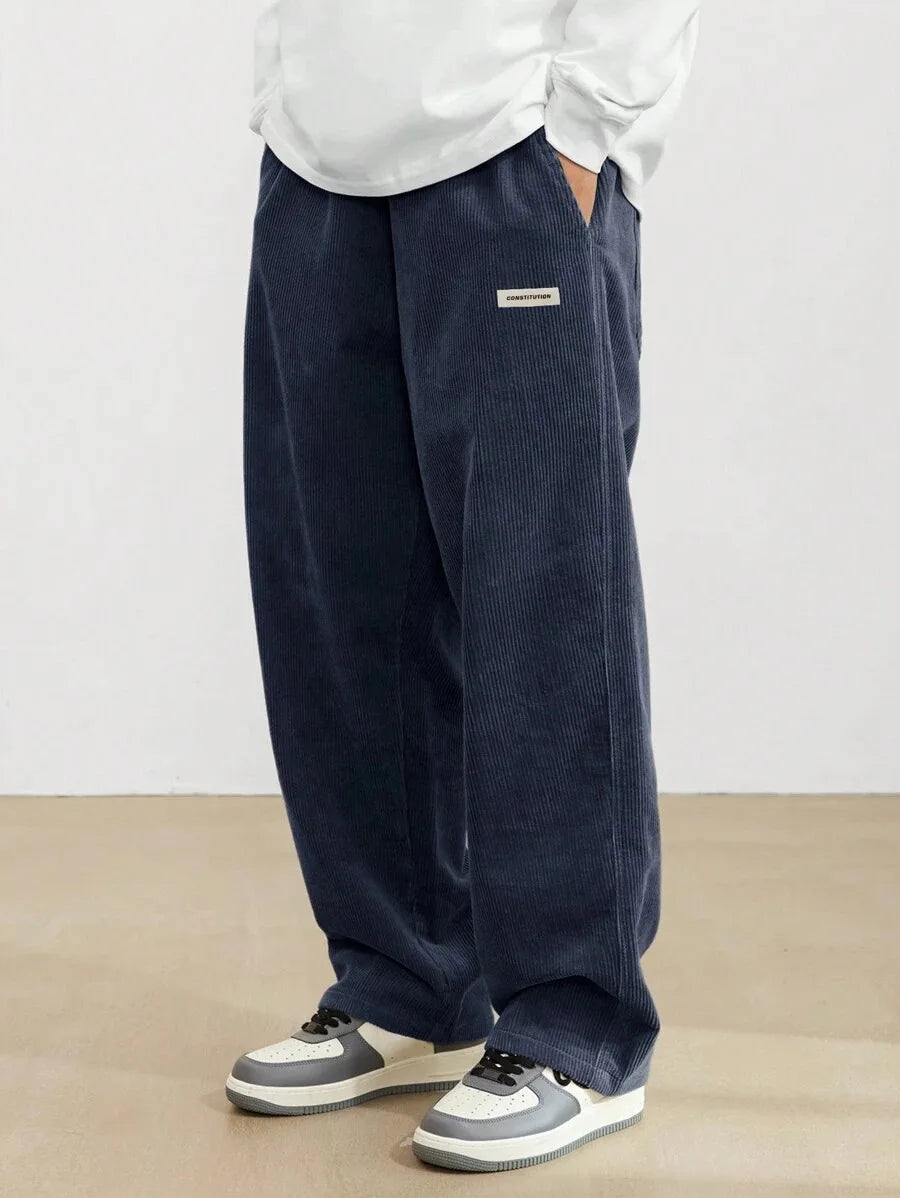 Corduroy pants men clothing Sweatpants Loose-Fit Casual Pants man baggy hosen Regular Length Trousers men cargo pants women
