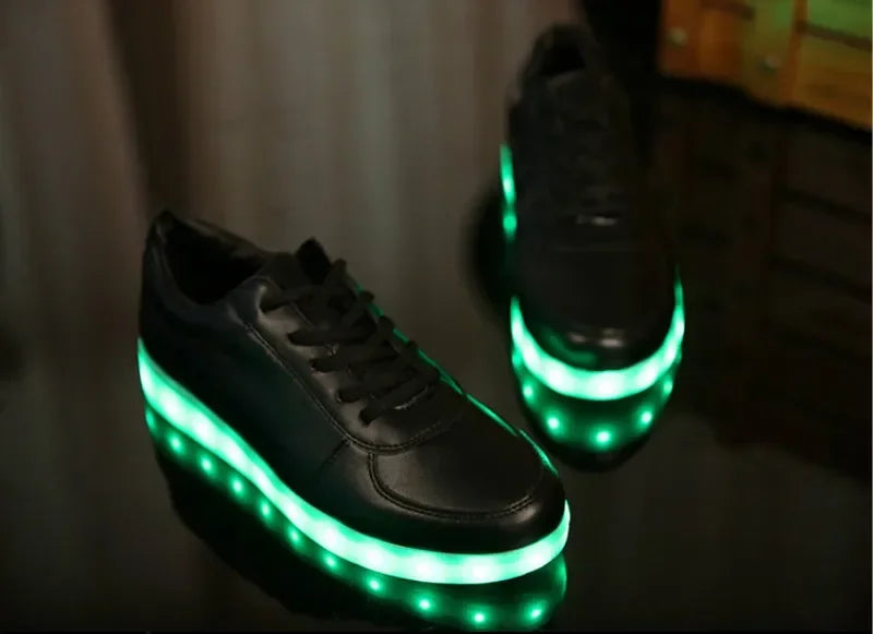 Maogu 2024 Adult Unisex Womens Mens Kid Luminous Sneakers Glowing USB Charge Boys LED Colorful Light-up Shoes Girls Footwear