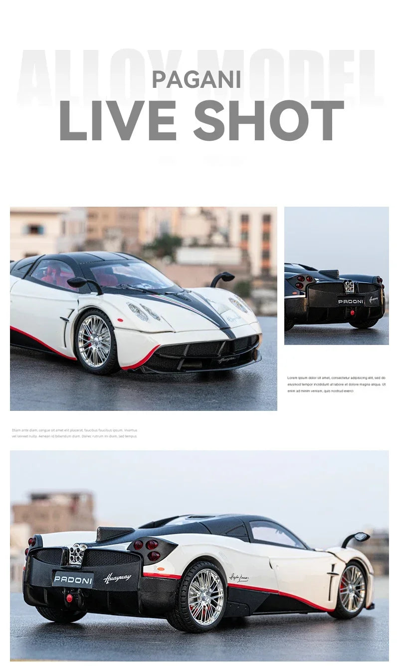 1:18 Pagani Huayra Dinastia Supercar Alloy Diecasts & Toy Vehicles Metal Toy Car Model Sound and light Collection Kids Toy G96