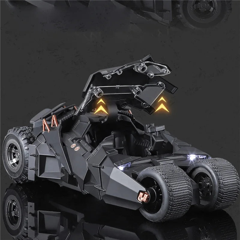 1/24 Classic Movie Car 2008 Batmobile Concept Bat Sports Car Model Metal Racing Car Vehicles Model Sound and Light Kids Toy Gift