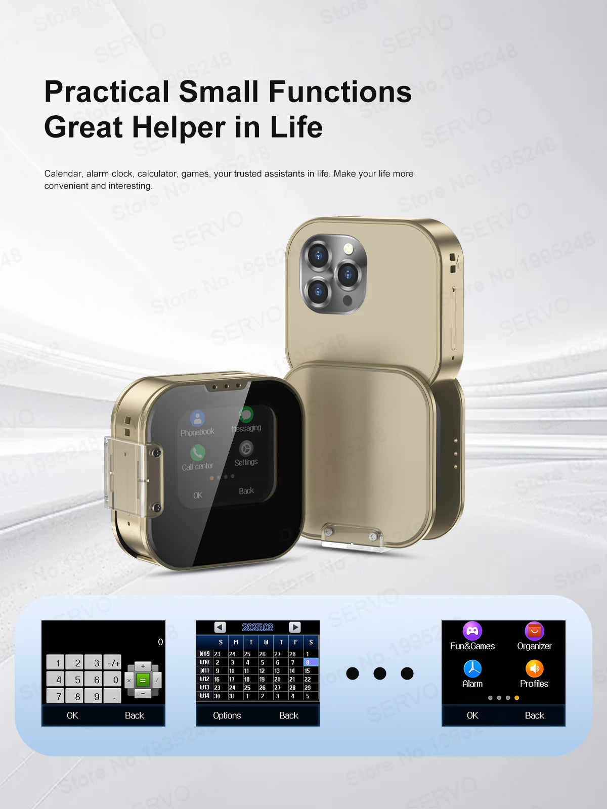 SERVO i19 Rotate Mini Mobile Phone 1.69" Touch Screen 2 SIM Standby Bluetooth Dialer Magic Voice FM Radio 2G GSM Small Cellphone