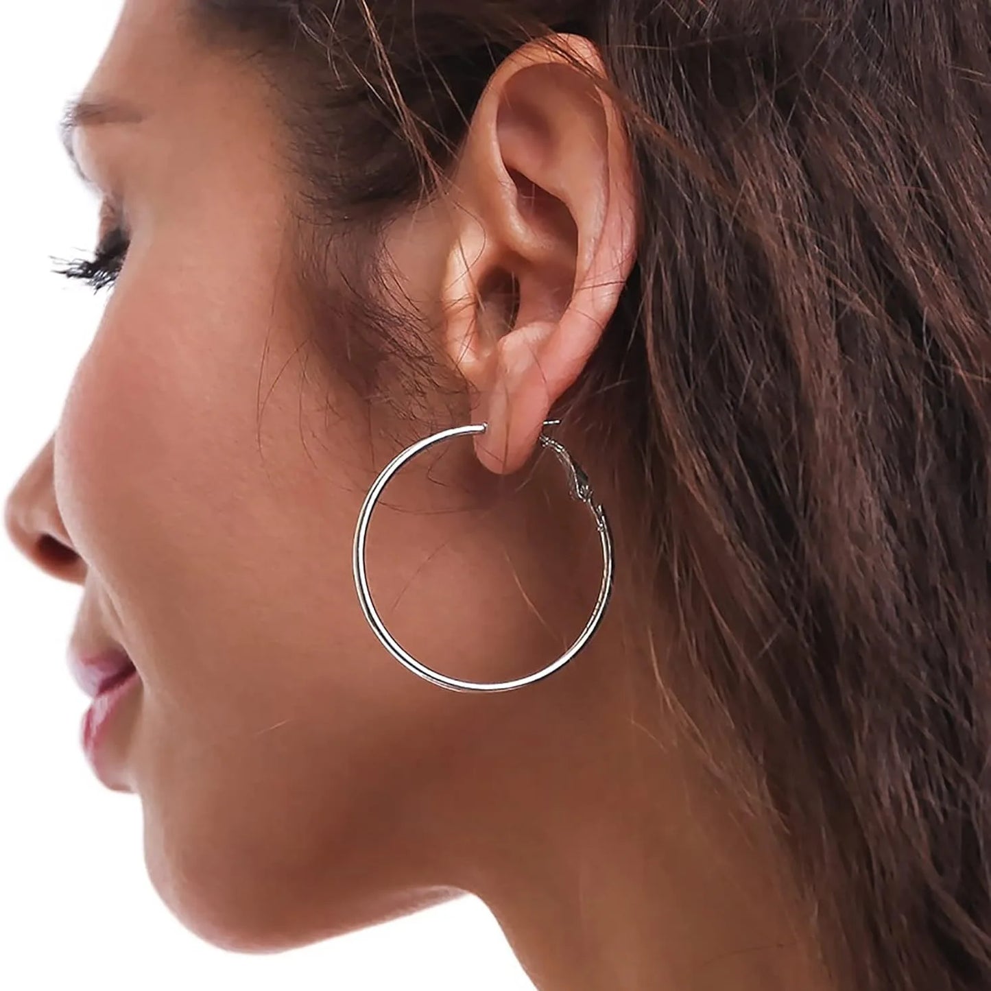 6pair /set Smooth Open Women Men Hoop Earrings Stainless Steel Ears Jewelry Accessories, Birthday Gifts. Party Gifts