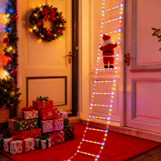 3m Christmas Fairy Lights Santa Claus Climb Stairs for Christmas Tree Living Room Bedroom Window Festival Party Atmosphere Decor