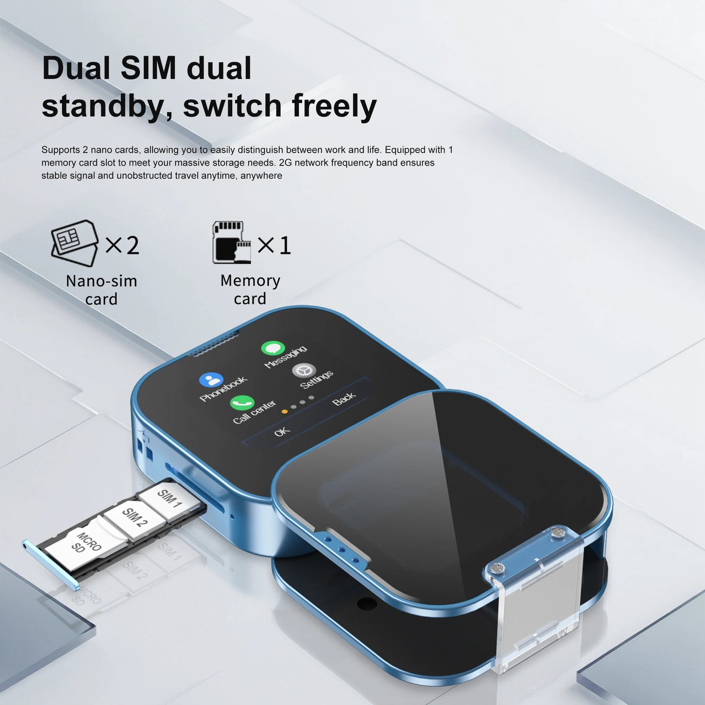 SERVO i19 Rotate Mini Mobile Phone 1.69" Touch Screen 2 SIM Standby Bluetooth Dialer Magic Voice FM Radio 2G GSM Small Cellphone