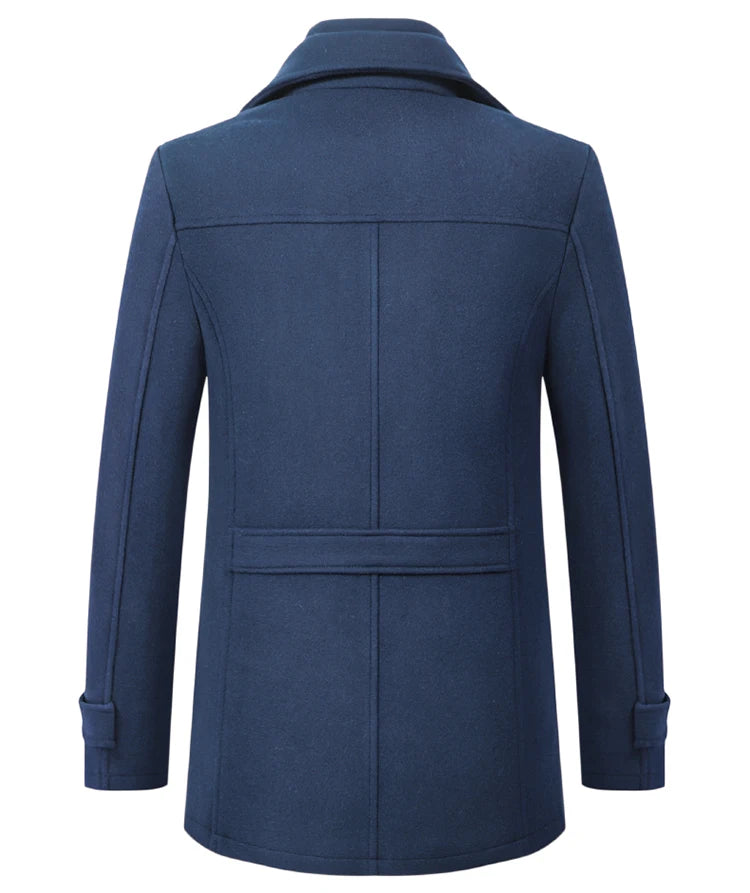 Men's Autumn Winter Fashion High-End Atmosphere Long Thickened Wool Overcoat Middle-Aged Men's Stylish Woolen Coat