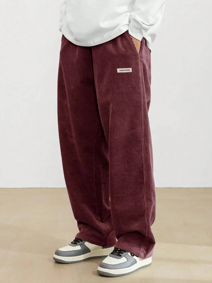 Corduroy pants men clothing Sweatpants Loose-Fit Casual Pants man baggy hosen Regular Length Trousers men cargo pants women