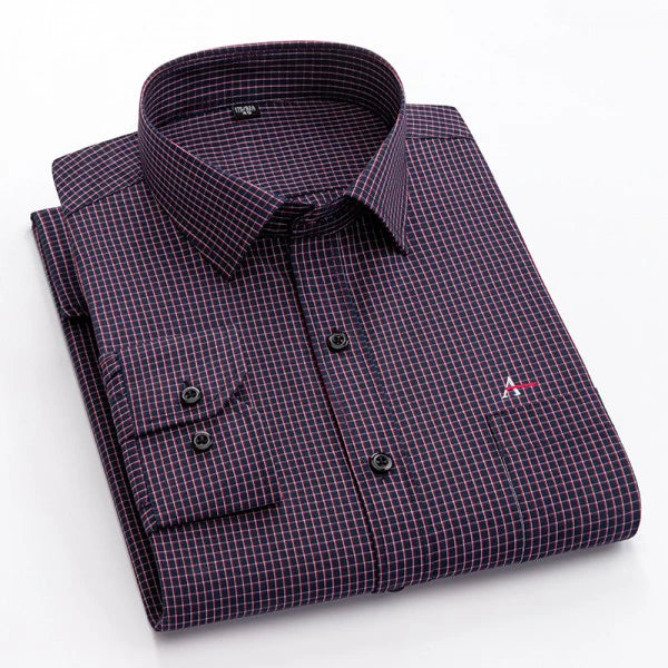 Além de tamanho grande 2023 m-5xl ajuste fino dos homens negócios casual camisa de mangas compridas clássico listrado masculino