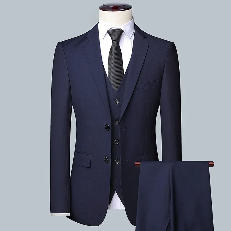 Tuxedo Suits for Men High-quality Slim Jackets Man Clothing Sale 3 Pieces Blazer Vest and Pants Set Men's Suit for Wedding