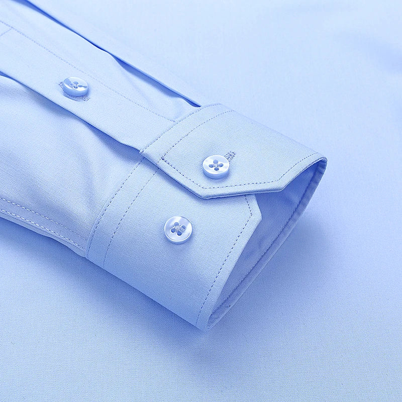 8XL Superfine Denier Bamboo Fiber Micro Elastic Formal Shirts for Men Plus Large Size Casual Slim Fit Long Sleeve Shirts for Men