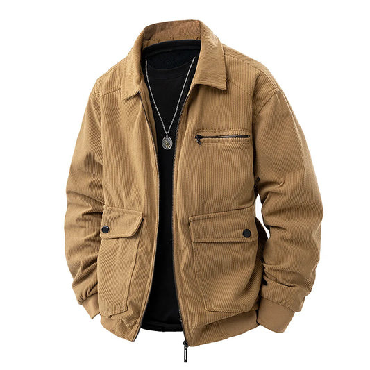 New Fashion Men Autumn Corduroy Casual Jackets Good Quality Man Multi-pockets Cargo Jackets Male Loose Tooling Coats Size 5XL