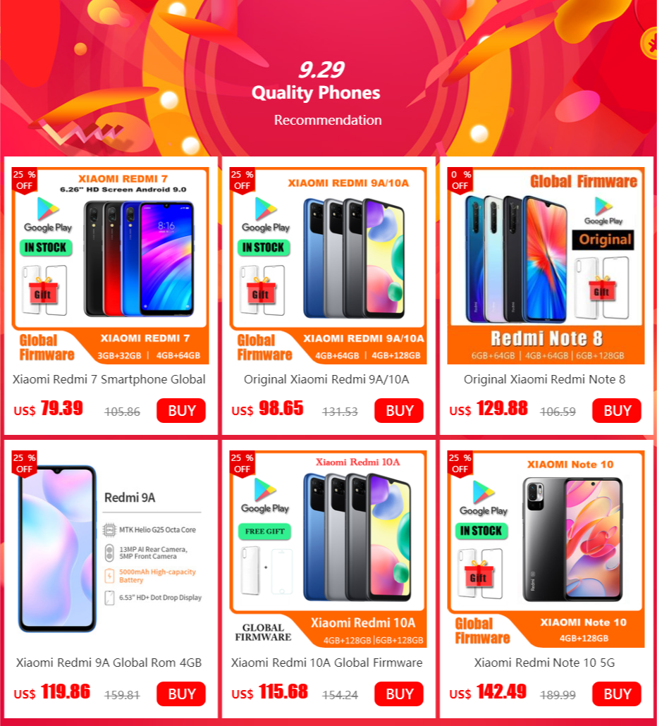 Original Xiaomi Redmi 7 4GB 64GB 6.81'' Mobile Phones Global ROM Google Play Android 4000 mAh Smartphone Fingerprint Free Gift