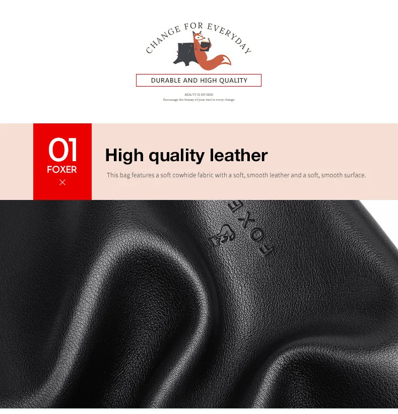FOXER Elegant Women Shoulder Tote Bag Cowhide Fashion Luxury Design Female Handbag Purse Festival Gift for Wife,Mom