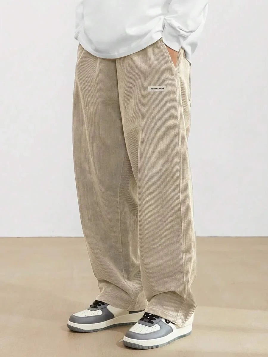 Corduroy pants men clothing Sweatpants Loose-Fit Casual Pants man baggy hosen Regular Length Trousers men cargo pants women
