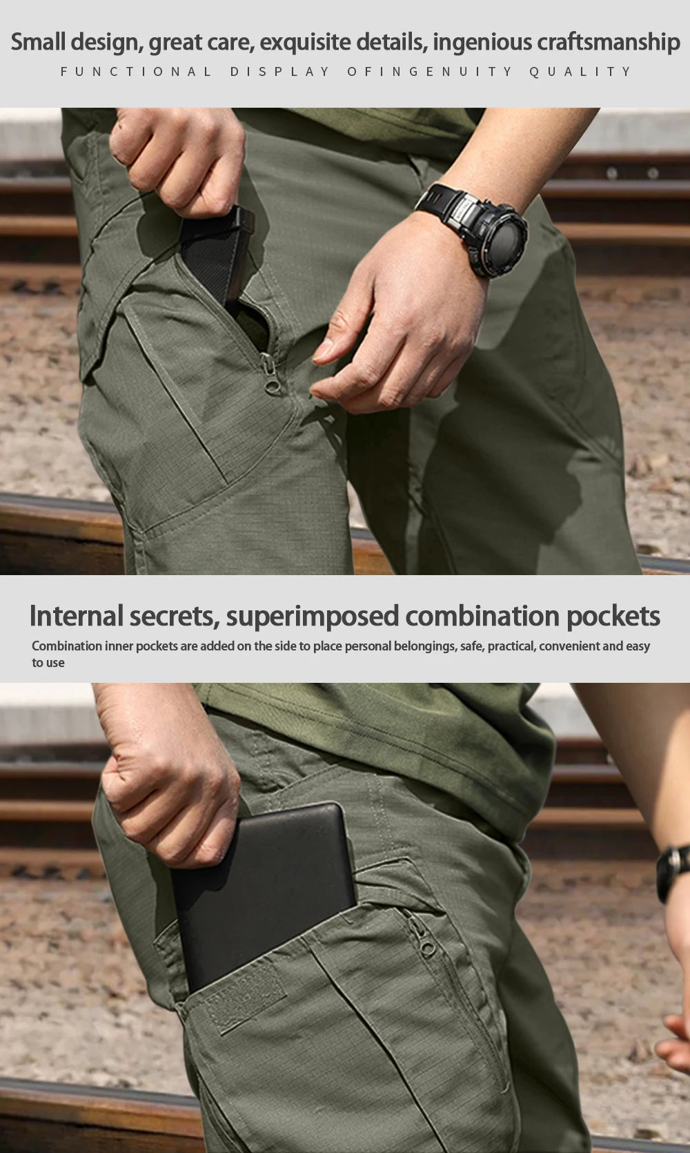 Tactical Work Pants Series New Men's IX9 Tactical Pants Multi-Pocket Large Capacity Training Pants Commuter Pants Wear-resistant