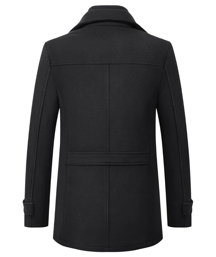 Men's Autumn Winter Fashion High-End Atmosphere Long Thickened Wool Overcoat Middle-Aged Men's Stylish Woolen Coat
