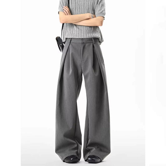 Men's Formal Trousers 2025 Korean Version New Wide Leg West Pants Legs Casual Pants Cleanfit Style Autumn Clothes Pants for Man
