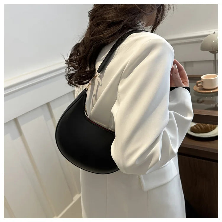 New Fashionable High-end Moon-shaped Baseball Bag Showing Luxury Women's Single Shoulder Bag Elegant lady Handbags bolso mujer