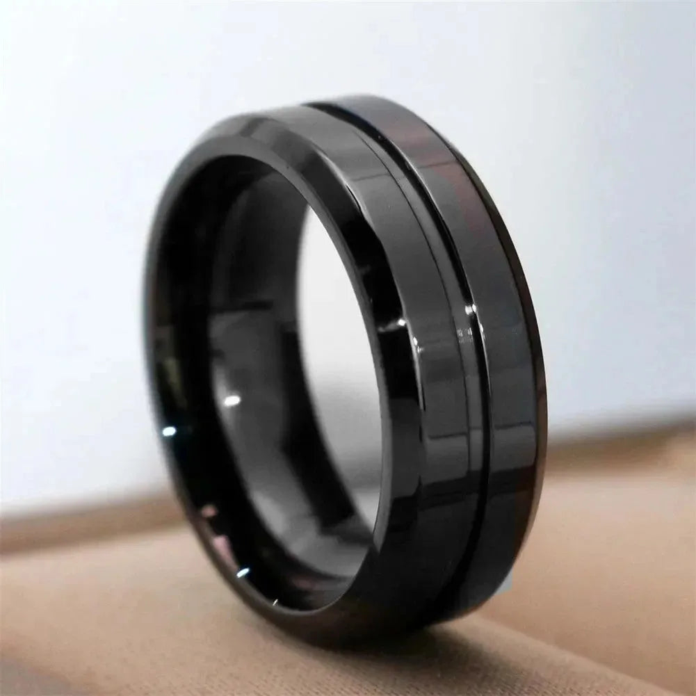 Charm Couple Rings Romantic Women Red Rhinestones Rings Set Trendy Men Stainless Steel Celtic Dragon Rings Wedding Band Jewelry