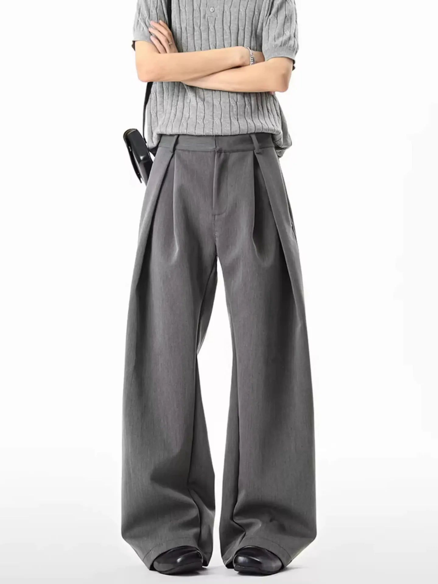 Men's Formal Trousers 2025 Korean Version New Wide Leg West Pants Legs Casual Pants Cleanfit Style Autumn Clothes Pants for Man