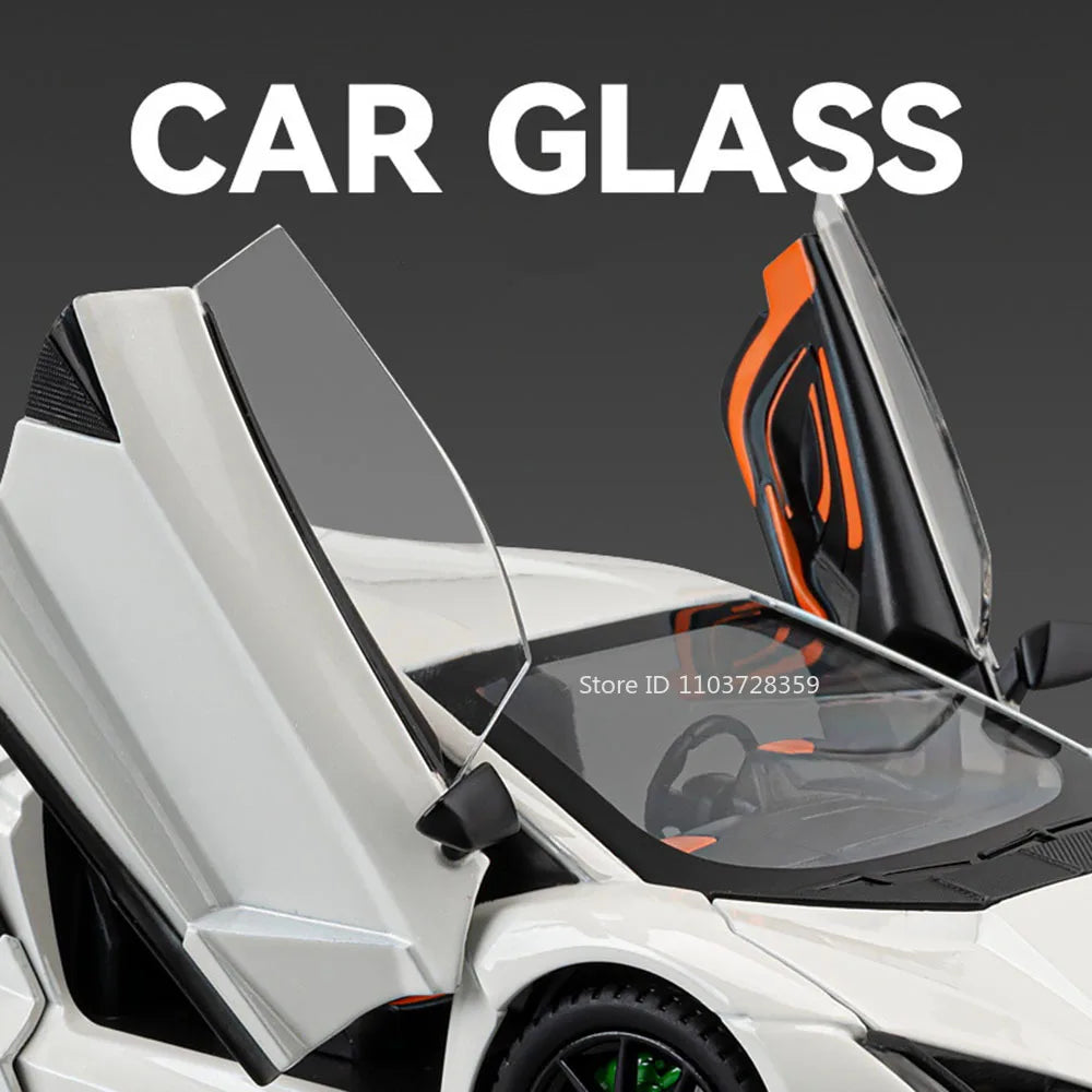 1:24 Scale REVUELTO Miniature Model Toy Sports Cars Alloy Diecast Supercars Sound Light Doors Opened Pull Back for Kids Gifts