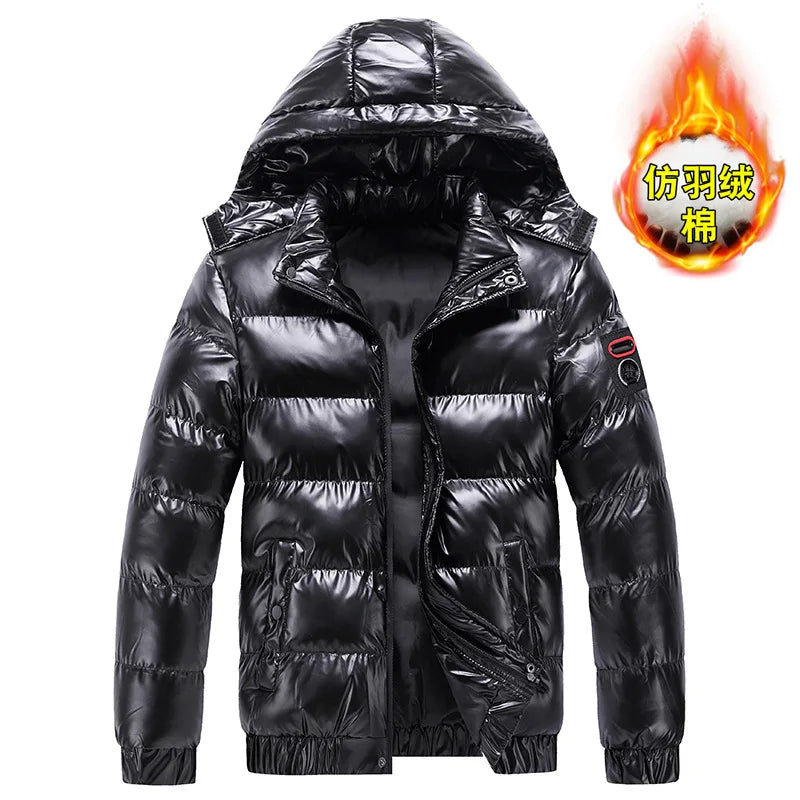 Winter Men's Jackets Fashion Men Cotton Warm Parkas Down Hoodies Coats Casual Outdwear Thermal Jackets Mens Clothing