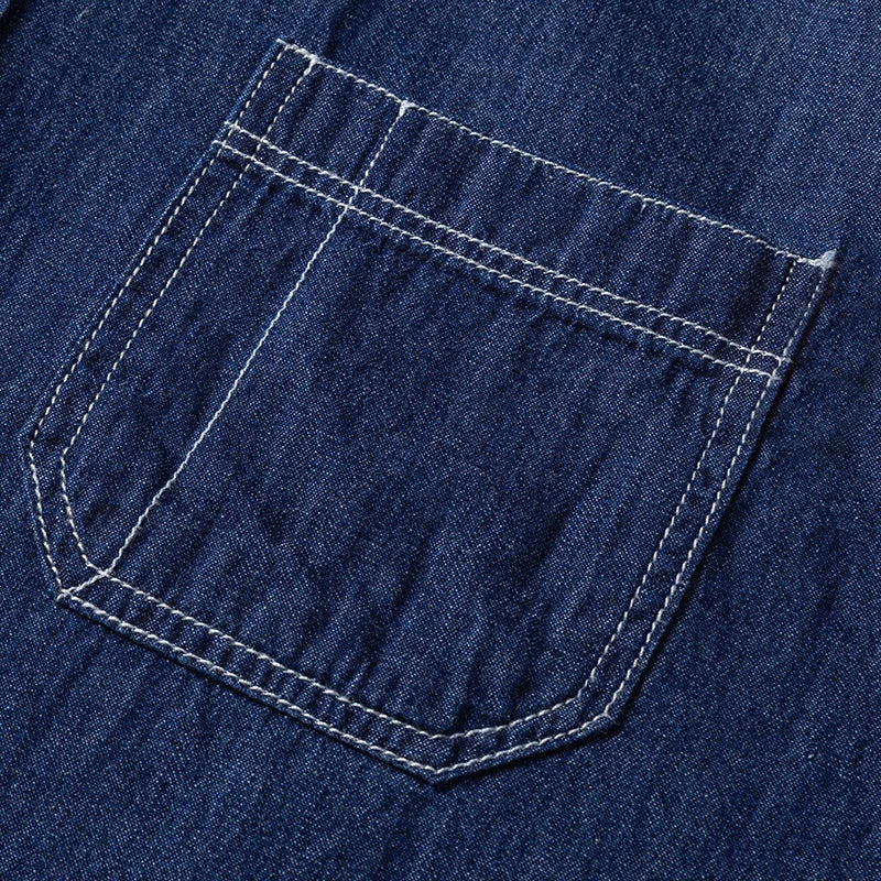 2023 Denim Pocket Design Shirt Classic 100% Cotton  Long-Sleeve  Fashion Embroider Comfortable Clothes