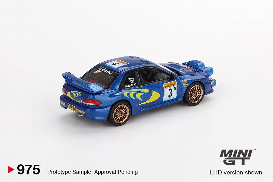 MINI GT 1:64 #975 Subaru Impreza WRC98 Rally Racing Simulation Alloy Car Model, Boys' Gift Toy Collection Decoration Item.