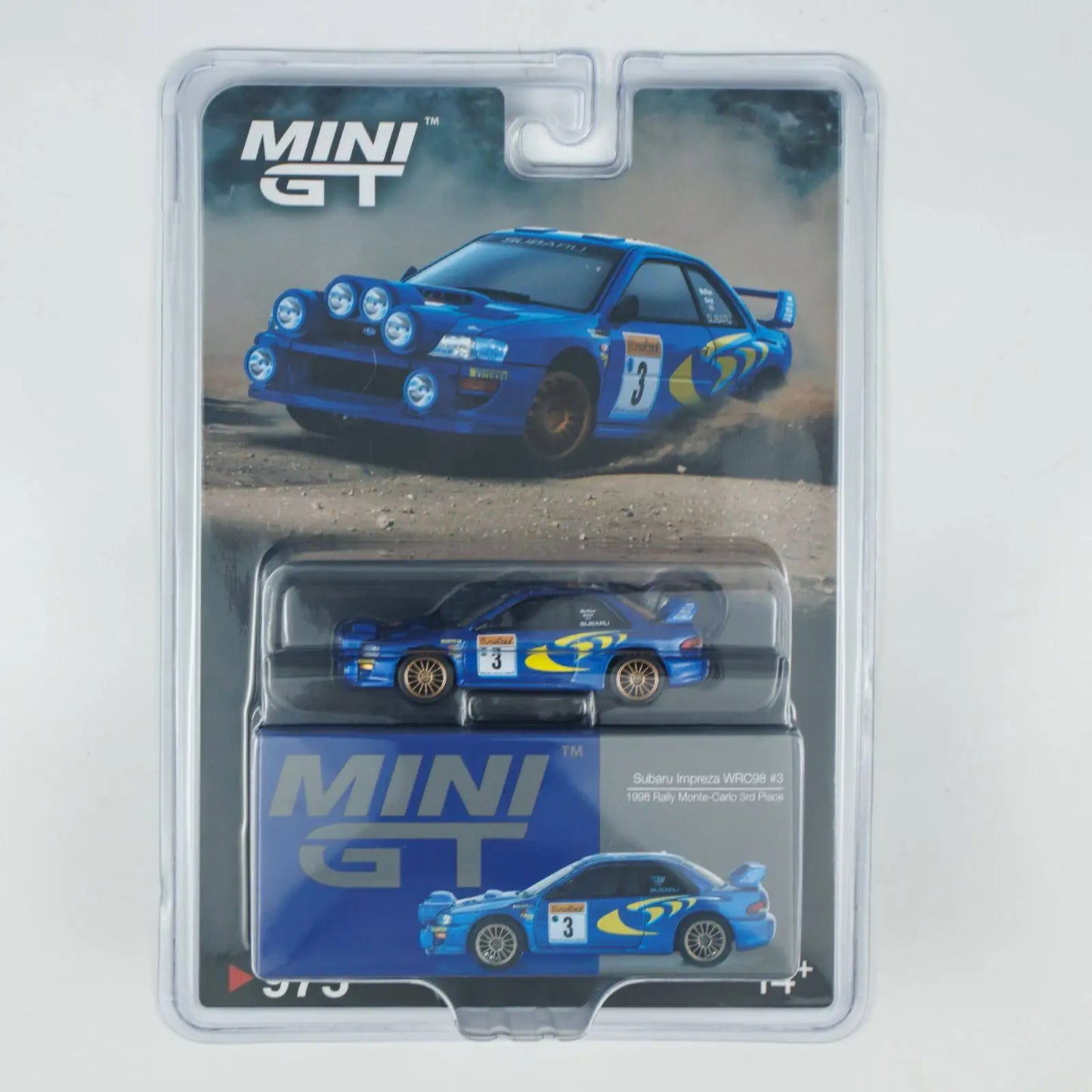 MINI GT 1:64 #975 Subaru Impreza WRC98 Rally Racing Simulation Alloy Car Model, Boys' Gift Toy Collection Decoration Item.