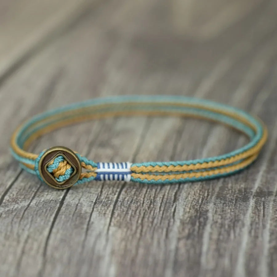 Noter Ethnic Rope Bracelet Man Grade A 3mm Thin String Charm Braslet Leisure Versatile Accessories Retro Lucky Thread Braclet