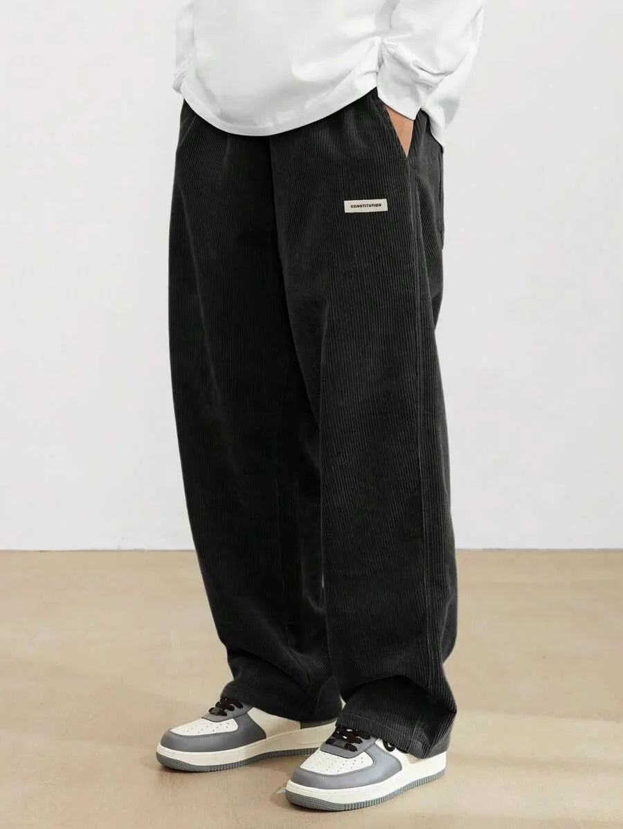 Corduroy pants men clothing Sweatpants Loose-Fit Casual Pants man baggy hosen Regular Length Trousers men cargo pants women