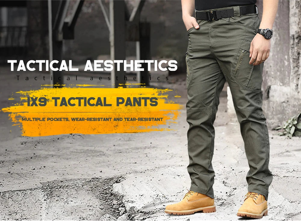 Tactical Work Pants Series New Men's IX9 Tactical Pants Multi-Pocket Large Capacity Training Pants Commuter Pants Wear-resistant