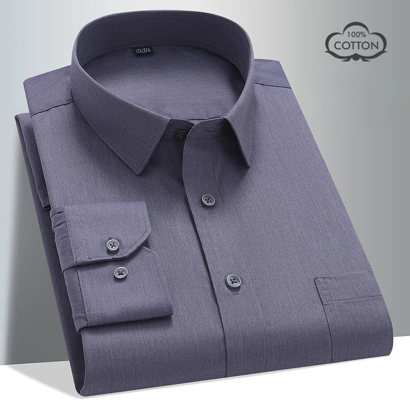 8XL Formal Office Wear 100 Cotton Long Sleeve Shirt for Men Business Casual Striped Work Shirt Men Long Sleeve White Black Blue