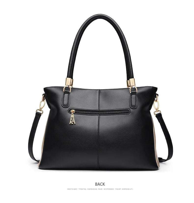 FOXER Elegant Women Shoulder Tote Bag Cowhide Fashion Luxury Design Female Handbag Purse Festival Gift for Wife,Mom