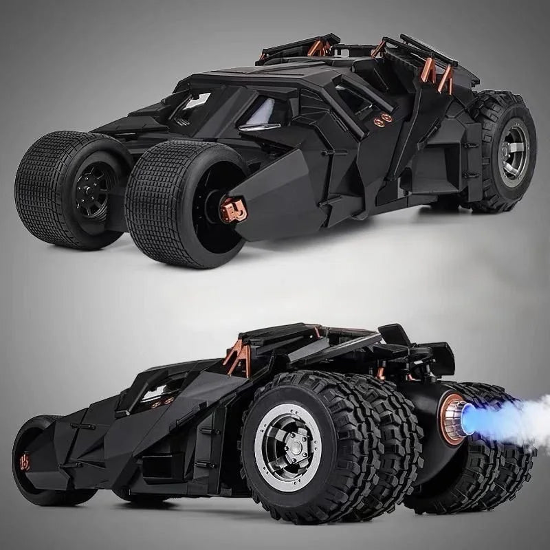 1/24 Classic Movie Car 2008 Batmobile Concept Bat Sports Car Model Metal Racing Car Vehicles Model Sound and Light Kids Toy Gift