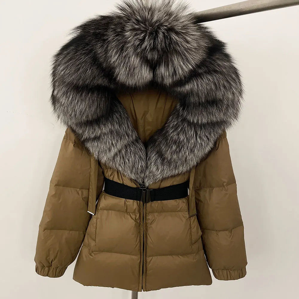 OFTBUY 2025 Winter Clothing Puffer Jacket Women Real Fox Fur Hooded Thick Warm 90% White Duck Down Coat Female Parkas Waterproof