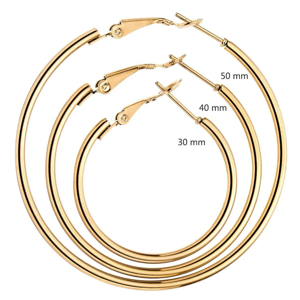 6pair /set Smooth Open Women Men Hoop Earrings Stainless Steel Ears Jewelry Accessories, Birthday Gifts. Party Gifts