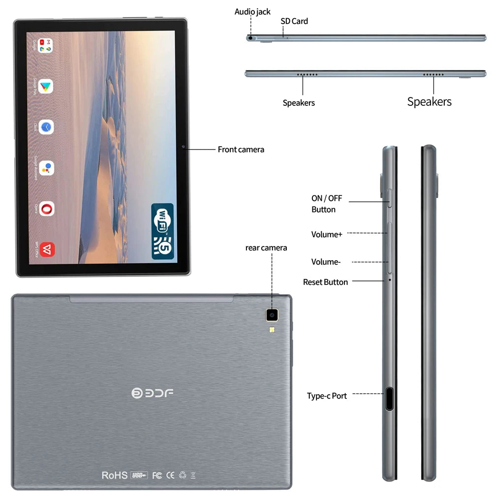 10.1" High-Definition Screen Tablet Octa-Core Processor 8GB+256GB ROM 4G 5G Dual SIM WiFi GPS Metal Shell with Keyboard mouse