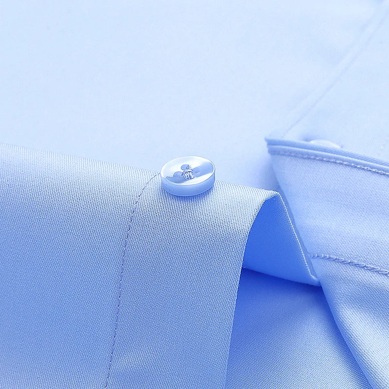 8XL Superfine Denier Bamboo Fiber Micro Elastic Formal Shirts for Men Plus Large Size Casual Slim Fit Long Sleeve Shirts for Men