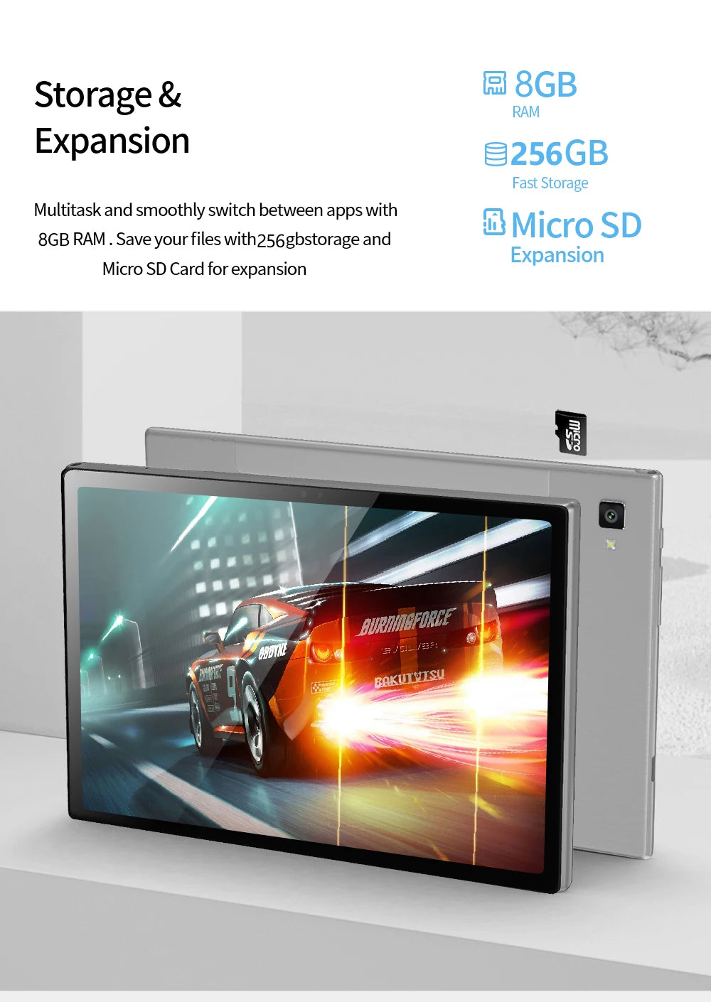 10.1" High-Definition Screen Tablet Octa-Core Processor 8GB+256GB ROM 4G 5G Dual SIM WiFi GPS Metal Shell with Keyboard mouse