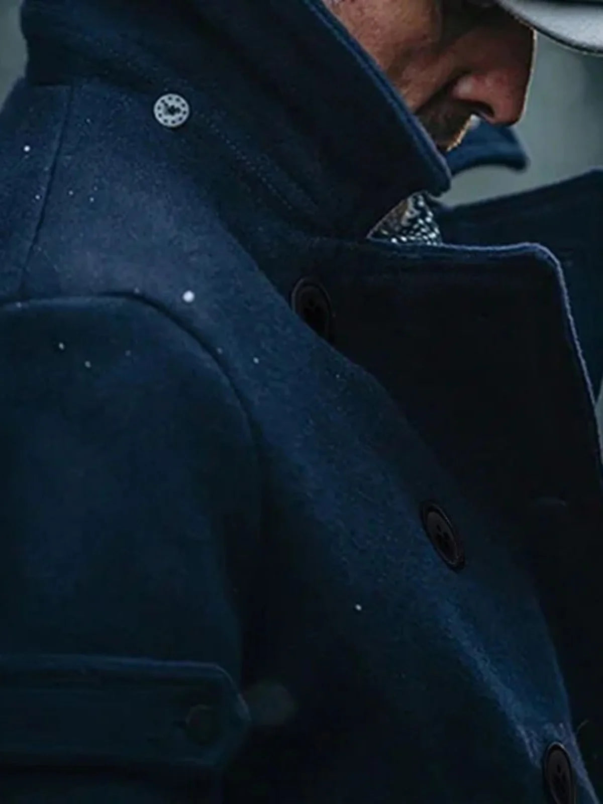 Men's Pure Color Woolen Coat with Buttoned Collar ort Sve V-Ne Outerwear for Young Men in Autumn Season