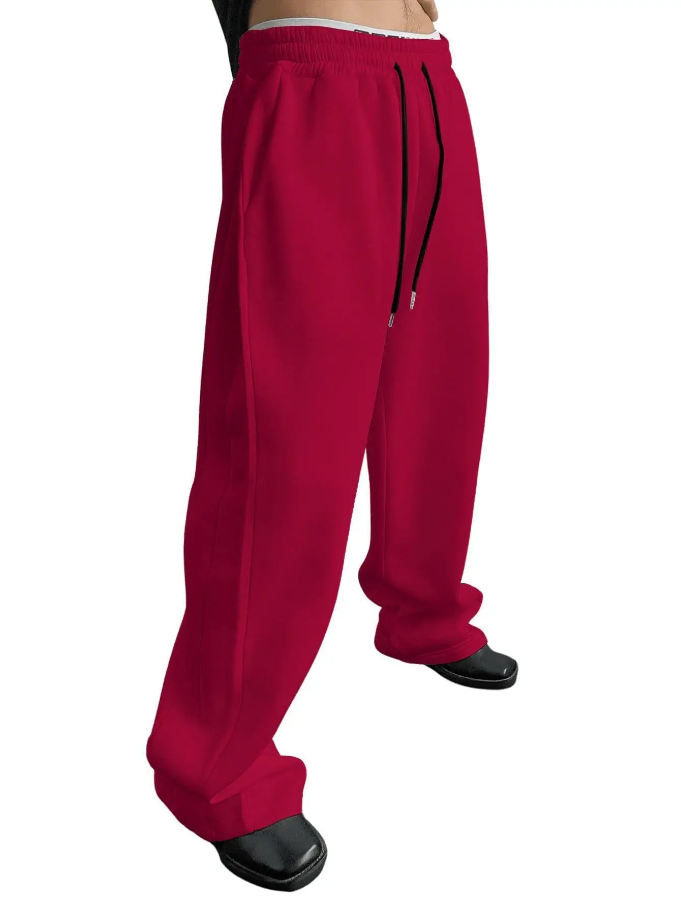 2025 men's wide leg sweatpants, European and American men's and women's sweatpants, waist drawstring straight leg loose casual s