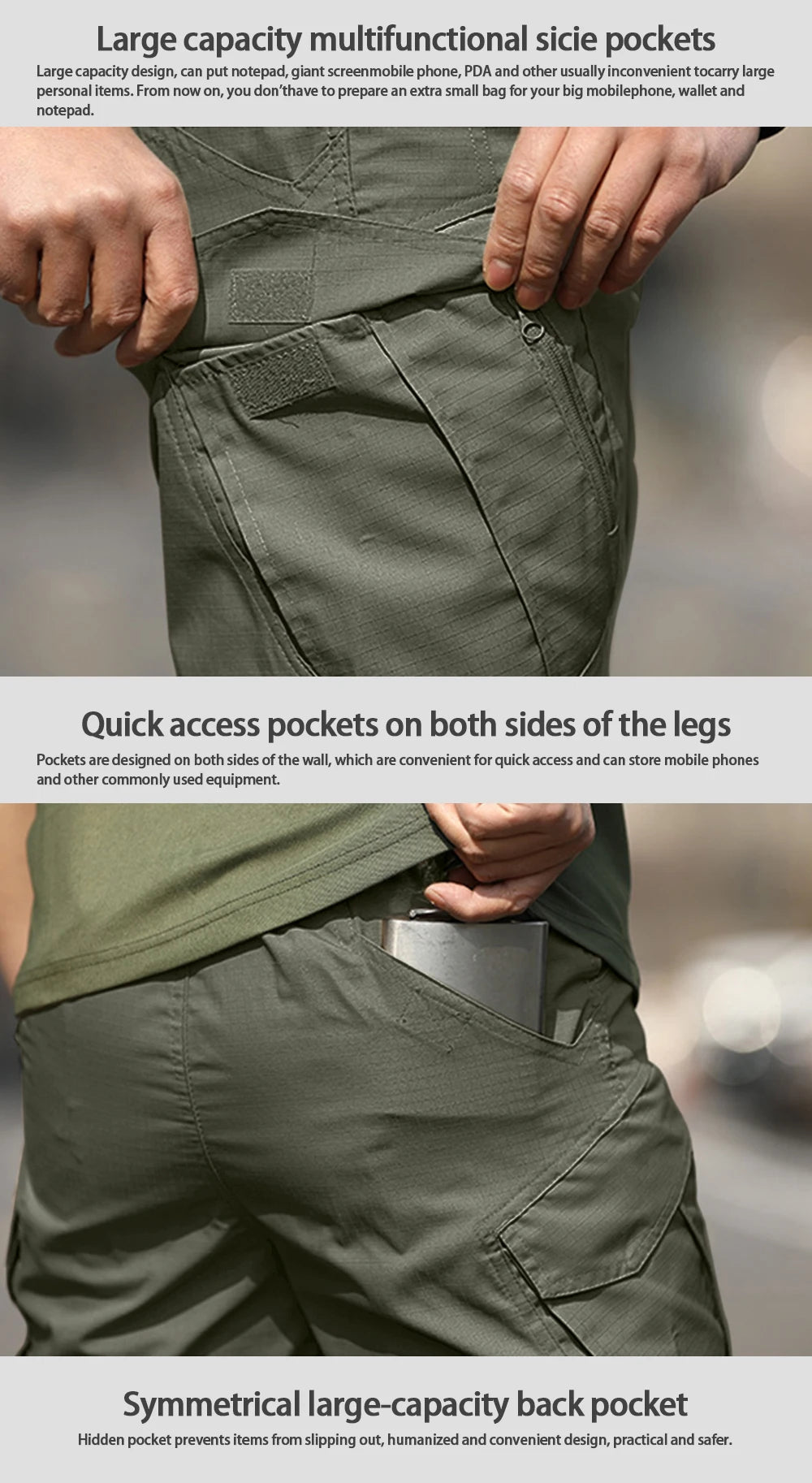 Tactical Work Pants Series New Men's IX9 Tactical Pants Multi-Pocket Large Capacity Training Pants Commuter Pants Wear-resistant