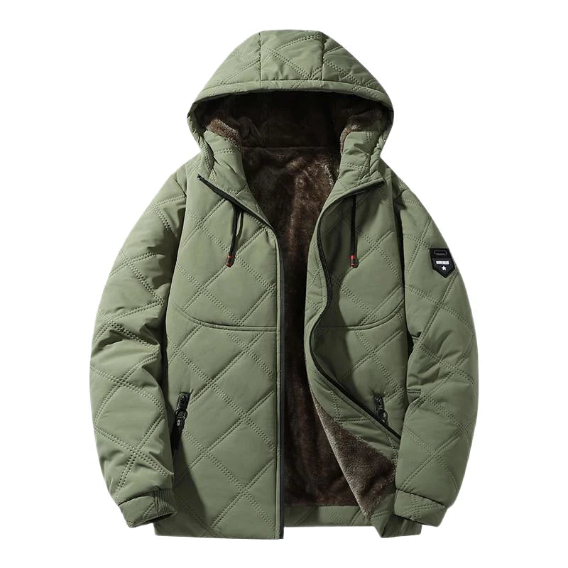 Winter Man Fleece Outdoor Casual Jacket Man Hooded Outwear Warm Jacket Man Multi Pocket Thicken Jacket Male Run Work Safari Coat
