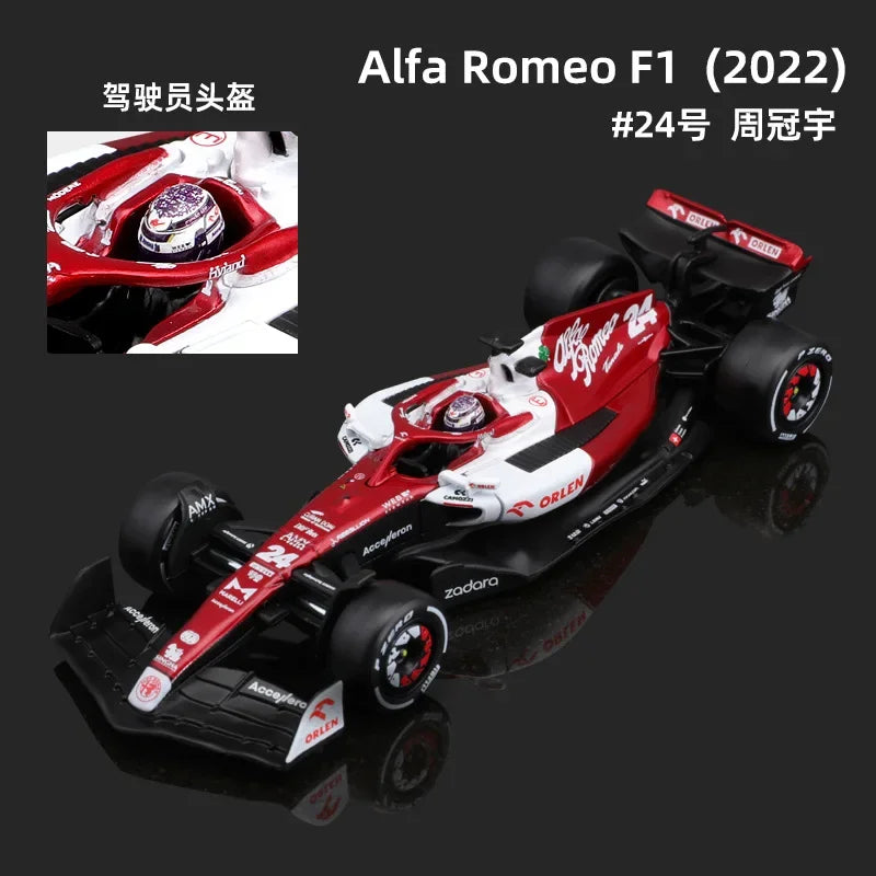 Bburago Diecast 1:43 Car 2022 Alfa Romeo C42 Metal F1 Model Car Formula One Racing Car Formula 1 Alloy Toy Vehicle Collection