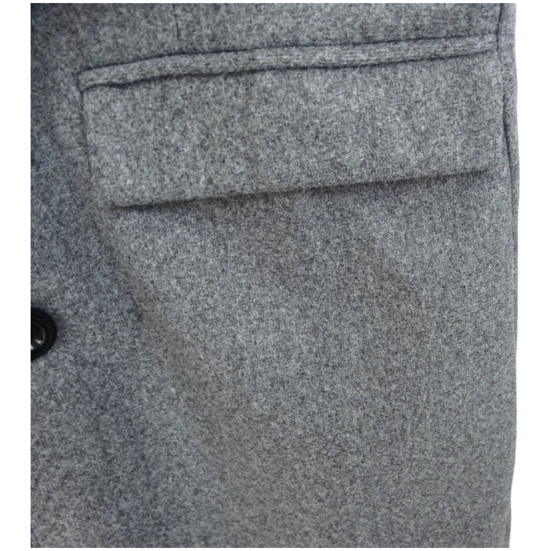 Autumn Winter Men's Casual Wool Coat British Style Men's Long Sleeve Wool Jacket Lined