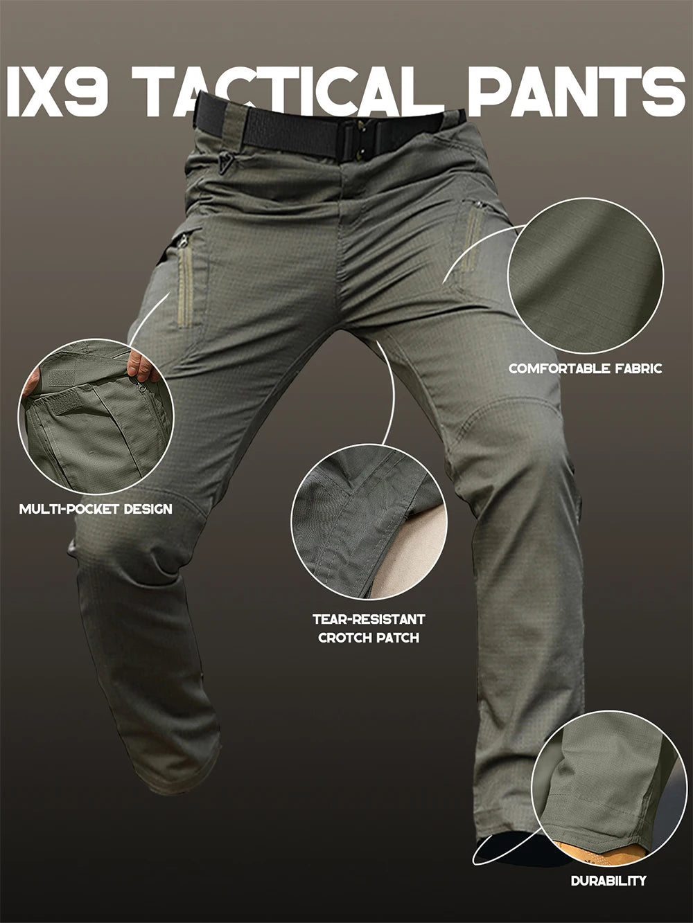 Tactical Work Pants Series New Men's IX9 Tactical Pants Multi-Pocket Large Capacity Training Pants Commuter Pants Wear-resistant