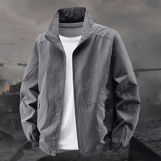 Autumn Casual Stand Collar Bomber Jackets For Man Solid Color Oversized Outdoor Jacket Streetwear Motorcycle Jaqueta Masculina
